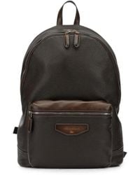 Santoni - Pebbled-Leather Backpack - Lyst