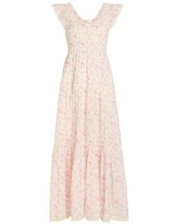 LoveShackFancy - Floral-Print Tiered Dress - Lyst