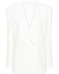 The Row - Alda Crepe Double-breasted Blazer - Lyst