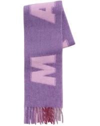 Marni - Sciarpa Con Logo E Frange - Lyst