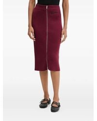 Karl Lagerfeld - Zip-Fastening Ribbed-Knit Midi Skirt - Lyst