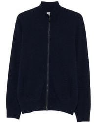 Canali - Zip-Up Ribbed-Knit Sweater - Lyst
