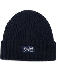 MC2 Saint Barth - Gerippte Beanie Mit Logo-Patch - Lyst