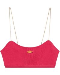 Emilio Pucci - Chain-strap Ribbed Bandeau Top - Lyst