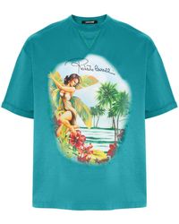 Roberto Cavalli - Hawaii-print Cotton T-shirt - Lyst