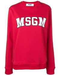 MSGM Felpa con logo - Rosso