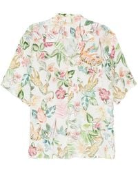 120% Lino - Floral-Print Shirt - Lyst