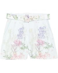 Charo Ruiz - Pansy Floral-Print Belt Shorts - Lyst