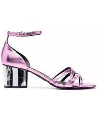 Ferragamo - Sandalen Mit Verspiegeltem Absatz - Lyst