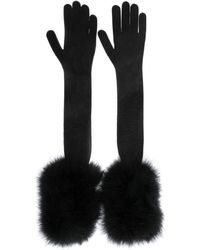 Saint Laurent - Feather-Detailed Semi-Sheer Long Gloves - Lyst