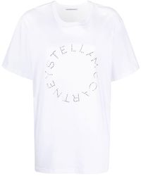 Stella McCartney - T-shirt à logo orné de pierres - Lyst