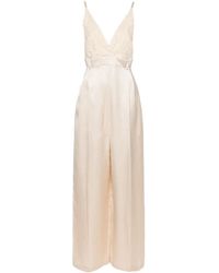 Alysi - V-Neck Wide-Leg Jumpsuit - Lyst