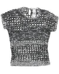 Acne Studios - Crochet-Knit Cropped T-Shirt - Lyst