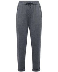 Brunello Cucinelli - Pantalon En Coton Et Soie À Détail De Poche Brillante - Lyst