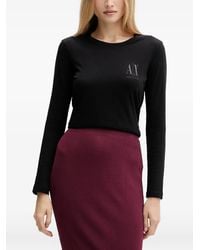 ARMANI EXCHANGE - Logo-Print Long-Sleeve T-Shirt - Lyst