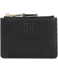 Miu Miu - Kartenetui mit Logo-Prägung - Lyst