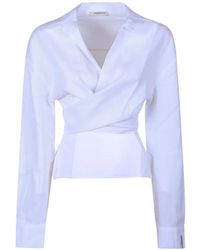 hinnominate - Wrap-Style Linen Blouse - Lyst