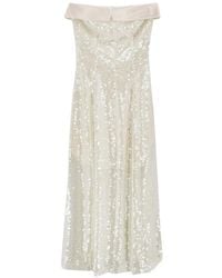 Alberta Ferretti - Sequin-Embellished Midi Dress - Lyst
