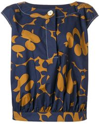 Marni Top con motivo floral - Azul