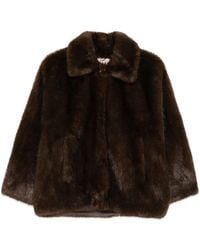 VALENTINI 1972 - Faux-Fur Collared Jacket - Lyst
