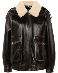 Miu Miu - Leren Jack - Lyst