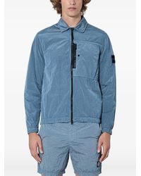 Stone Island - Giacca Con Zip E Logo - Lyst