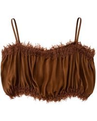 Gold Hawk - Lace-Trim Ruffled Camisole Top - Lyst