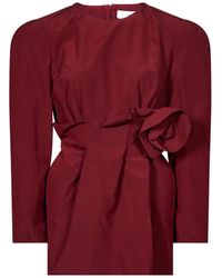 Magda Butrym - Floral-Applique Long-Sleeve Mini Dress - Lyst