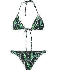 Reina Olga - Scrunchie Leaf-print Bikini Set - Lyst