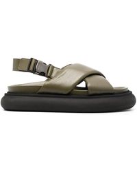 Moncler - Crossover-strap Leather Sandals - Lyst