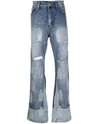 Who Decides War - Gerade Jeans im Distressed-Look mit Strass - Lyst