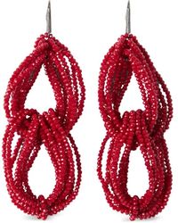 Brunello Cucinelli - Pendientes largos con cuentas - Lyst
