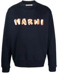 Marni - Logo-Embroidered Sweatshirt - Lyst