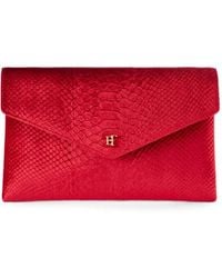Elisabetta Franchi - Velvet Shoulder Bag With Crocodile Print - Lyst