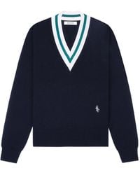 Sporty & Rich - Jersey con logo y cuello en V - Lyst