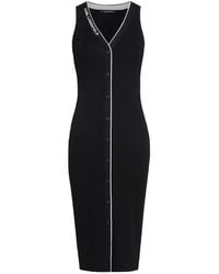KARL LAGERFELD - Midi Logo-Detail Button Dress - Lyst