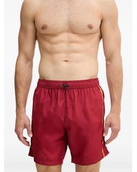 Trussardi - Logo-Print Drawstring Swim Shorts - Lyst