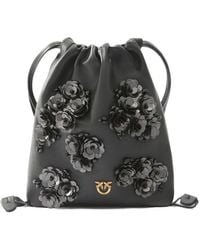 Pinko - Kordelzug-Schultertasche Mit Pailletten - Lyst