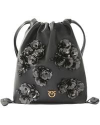 Pinko - Sequin-Embellished Drawstring Shoulder Bag - Lyst