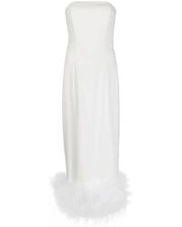 16Arlington - Minelli Feather Trim Midi Dress - Women's - Polyester/spandex/elastane/ostrich Feather - Lyst