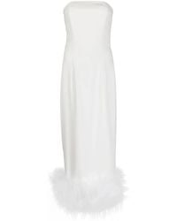 16Arlington - Minelli Feather Trim Midi Dress - Women's - Polyester/spandex/elastane/ostrich Feather - Lyst