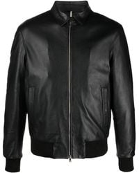 Low Brand - Quilted-lining Padded Leather Jacket - Lyst