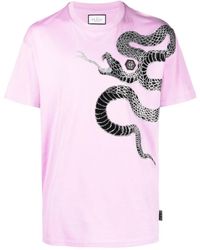 Philipp Plein - Embellished Snake-Print T-Shirt - Lyst