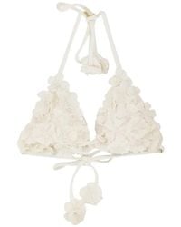 PATBO - Sunstone Floral-Appliqué Beaded Bikini Top - Lyst