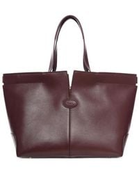 Tod's - Medium-Small Leather Tote Bag - Lyst