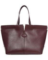 Tod's - Medium-Small Leather Tote Bag - Lyst