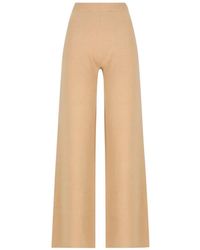 Max Mara - Wide Wool And Cashmere Yarn Trousers - Lyst