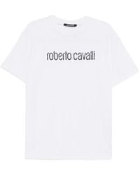 Roberto Cavalli - Logo-Print Cotton T-Shirt - Lyst