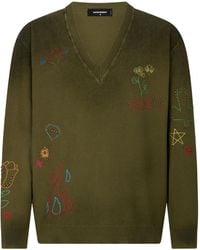 DSquared² - Handmade Scribbles V-Neck Pullover Sweater - Lyst
