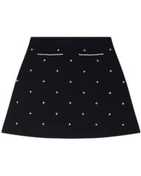 Sandro - Rhinestone-Embellished Knit Mini Skirt - Lyst